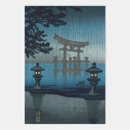 Tsuchiya Koitsu _ Miyajima in the Rain Wrapping Paper Sheets