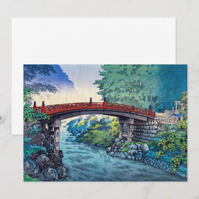 Tsuchiya Koitsu - Sacred Bridge at Nikko Thank You Card (Front/Back)