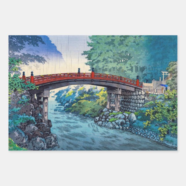 Tsuchiya Koitsu - Sacred Bridge at Nikko Wrapping Paper Sheets (Front)