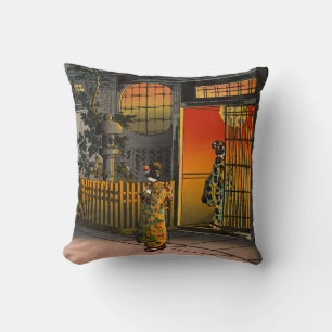 Tsuchiya Koitsu - Side Street Araki in Yotsuya Throw Pillow