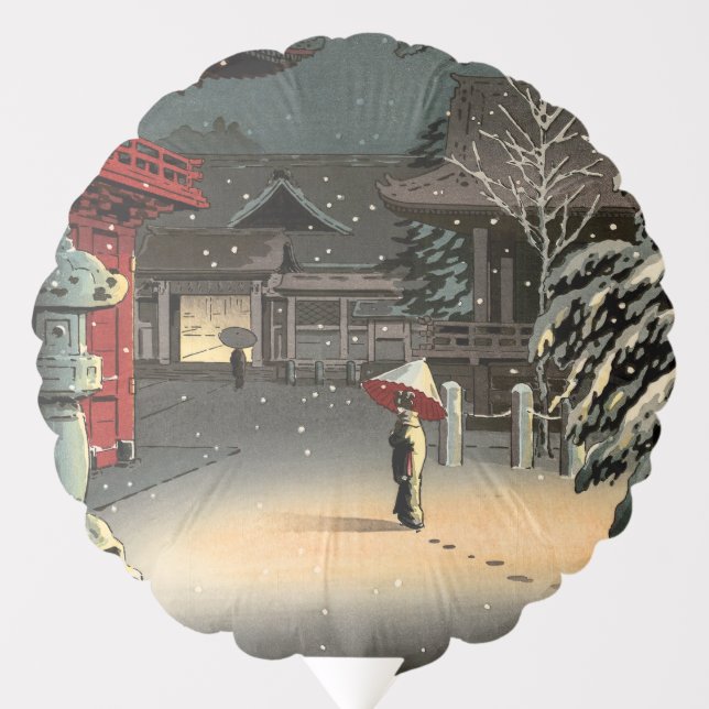 Tsuchiya Koitsu - Snow at Nezu Shrine Balloon (Front)