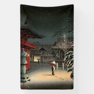 Tsuchiya Koitsu - Snow at Nezu Shrine Banner