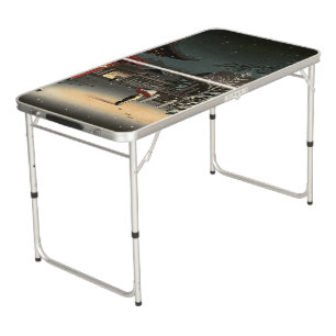 Tsuchiya Koitsu - Snow at Nezu Shrine Beer Pong Table