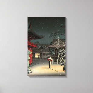 Tsuchiya Koitsu - Snow at Nezu Shrine Canvas Print