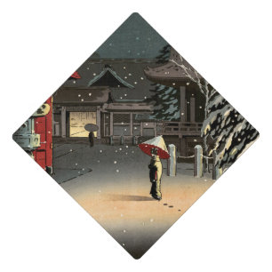 Tsuchiya Koitsu - Snow at Nezu Shrine Graduation Cap Topper