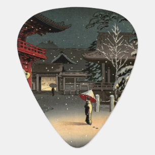 Tsuchiya Koitsu - Snow at Nezu Shrine Guitar Pick