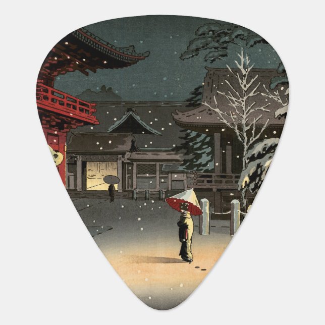 Tsuchiya Koitsu - Snow at Nezu Shrine Guitar Pick (Front)