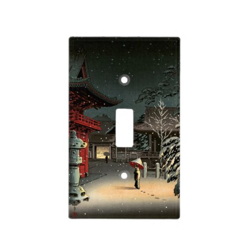 Tsuchiya Koitsu _ Snow at Nezu Shrine Light Switch Cover