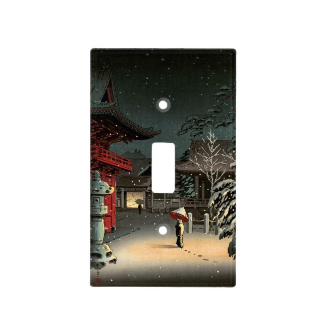 Tsuchiya Koitsu - Snow at Nezu Shrine Light Switch Cover (Front)