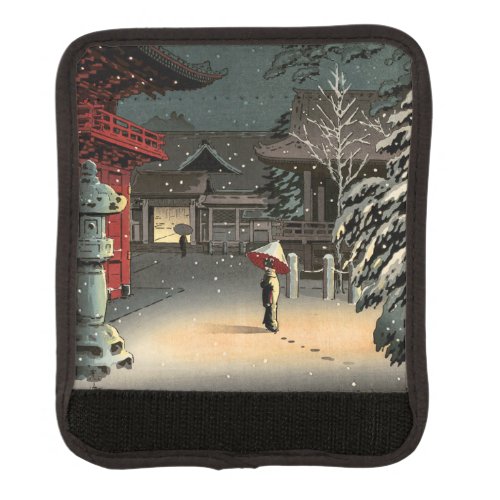 Tsuchiya Koitsu _ Snow at Nezu Shrine Luggage Handle Wrap