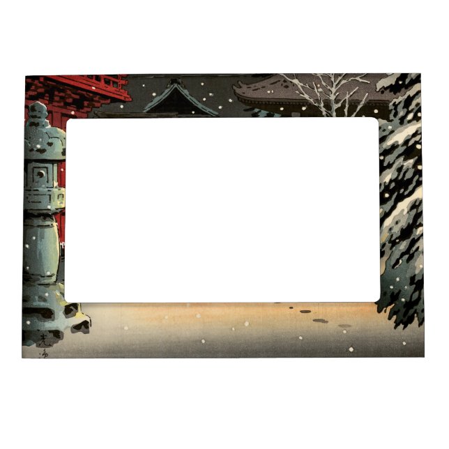 Tsuchiya Koitsu - Snow at Nezu Shrine Magnetic Frame (Front)