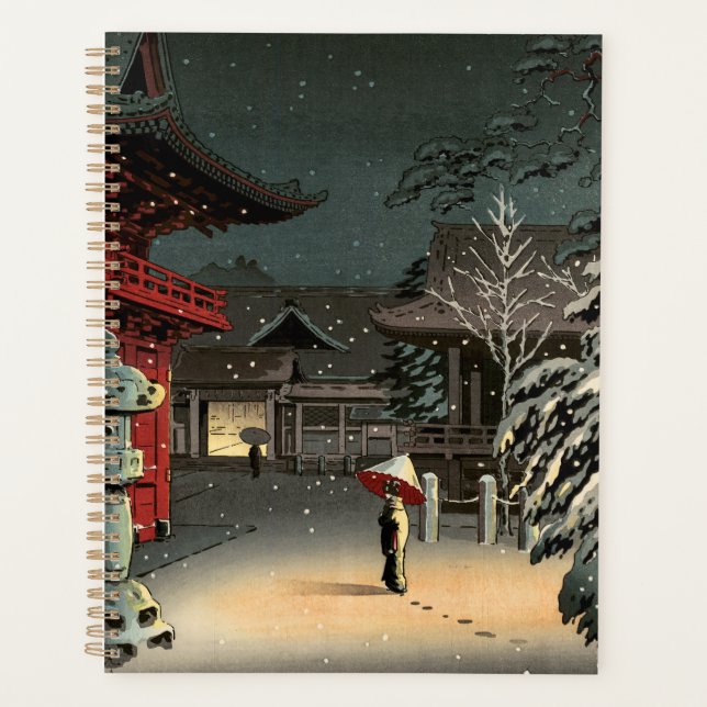 Tsuchiya Koitsu - Snow at Nezu Shrine Planner (Front)