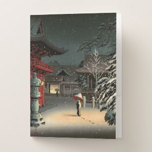 Tsuchiya Koitsu - Snow at Nezu Shrine Pocket Folder