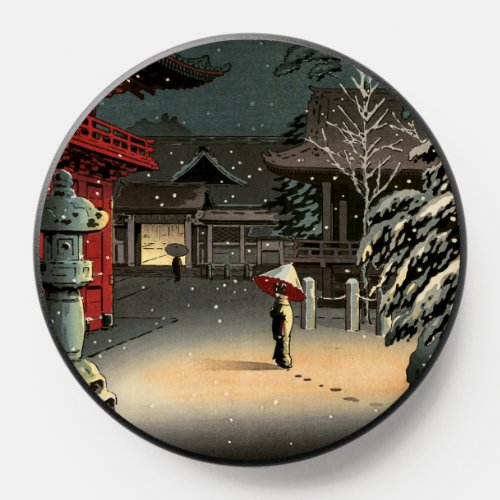 Tsuchiya Koitsu _ Snow at Nezu Shrine PopSocket