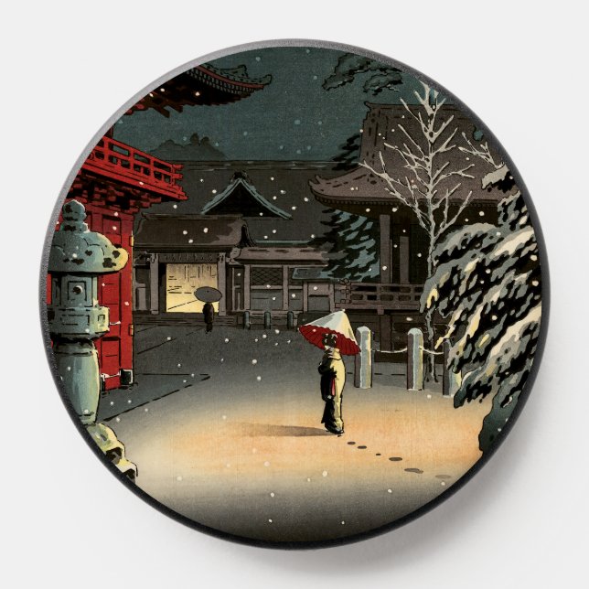 Tsuchiya Koitsu - Snow at Nezu Shrine PopSocket (Popsocket)