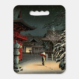Tsuchiya Koitsu - Snow at Nezu Shrine Seat Cushion