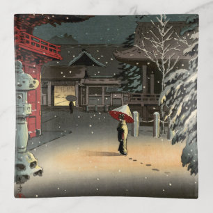 Tsuchiya Koitsu - Snow at Nezu Shrine Trinket Tray