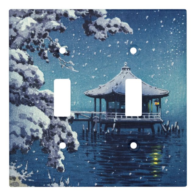 Tsuchiya Koitsu - Snow on the Ukimido at Katada Light Switch Cover (Front)