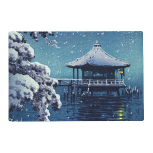 Tsuchiya Koitsu - Snow on the Ukimido at Katada Placemat