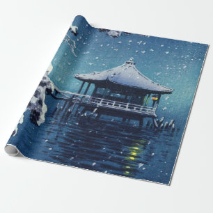 Tsuchiya Koitsu - Snow on the Ukimido at Katada Wrapping Paper