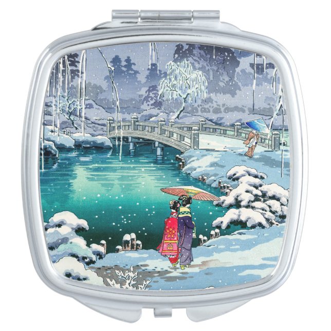 Tsuchiya Koitsu - Spring Snow at Maruyama Compact Mirror (Front)