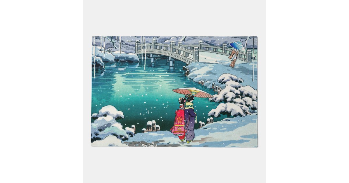 Tsuchiya Koitsu - Spring Snow at Maruyama Doormat | Zazzle
