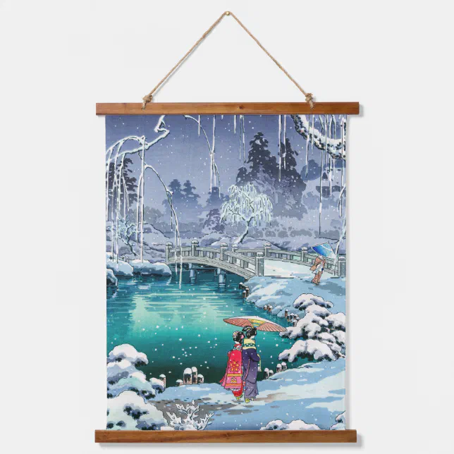 Tsuchiya Koitsu - Spring Snow at Maruyama Hanging Tapestry | Zazzle