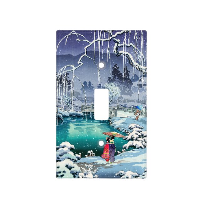 Tsuchiya Koitsu - Spring Snow at Maruyama Light Switch Cover (Front)