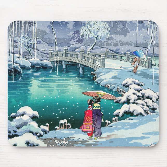 Tsuchiya Koitsu - Spring Snow at Maruyama Mouse Pad (Front)