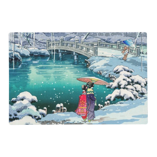 Tsuchiya Koitsu - Spring Snow at Maruyama Placemat (Front)