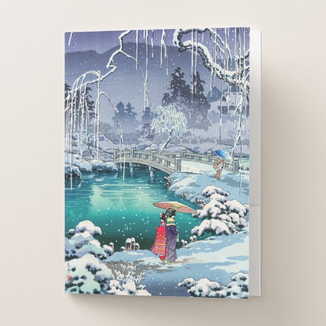 Tsuchiya Koitsu - Spring Snow at Maruyama Pocket Folder (Front)