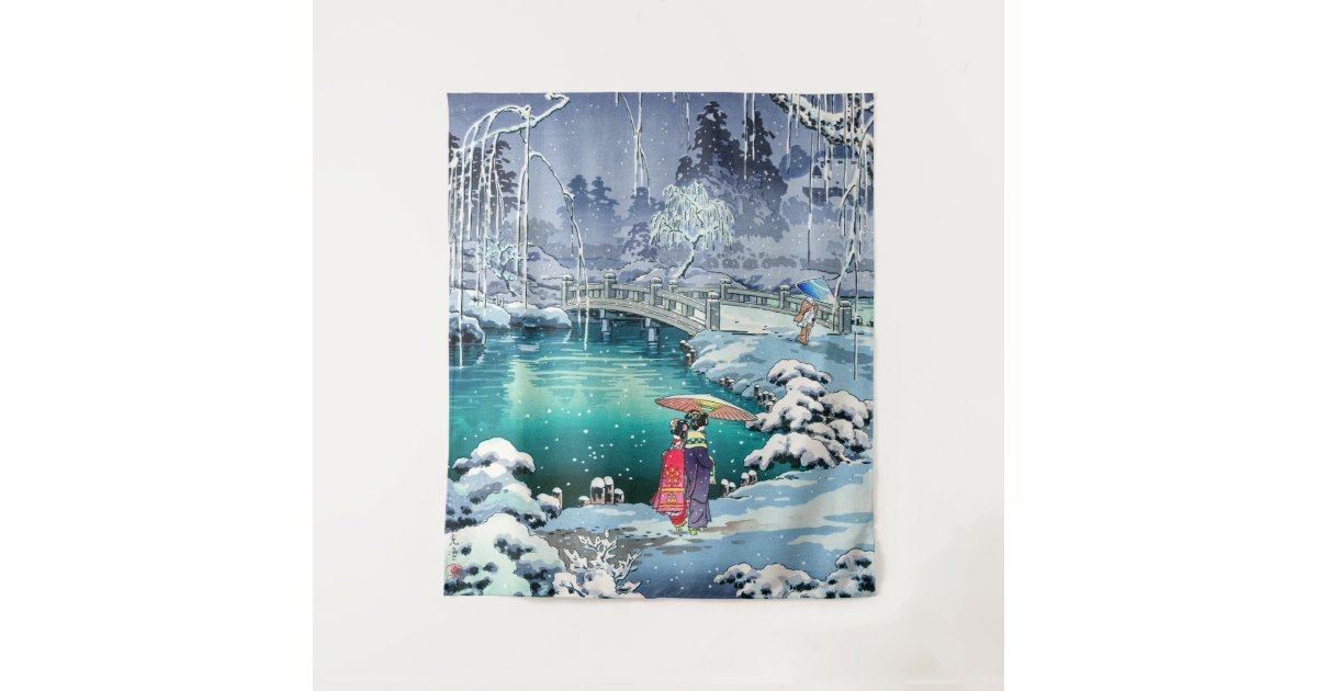 Tsuchiya Koitsu - Spring Snow at Maruyama Tapestry | Zazzle
