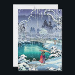 Tsuchiya Koitsu - Spring Snow at Maruyama Thank You Card<br><div class="desc">Spring Snow at Maruyama,  Kyoto (Haru no yuki,  Kyoto Maruyama) - Tsuchiya Koitsu,  Woodblock color print,  1936</div>
