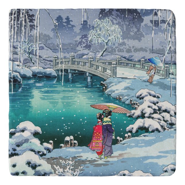 Tsuchiya Koitsu - Spring Snow at Maruyama Trivet (Front)