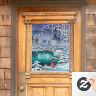 Tsuchiya Koitsu - Spring Snow at Maruyama Window Cling