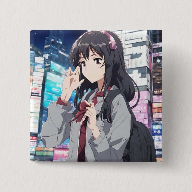 Tsugumi Kurosawa Original Can Badge Button (Front)
