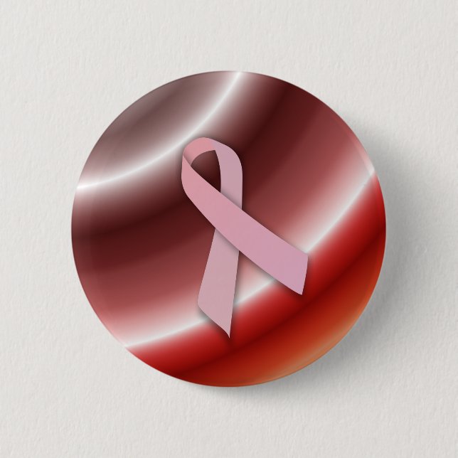 Tsunami Design Cancer Awareness Ribbon Button (Front)