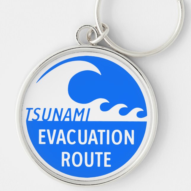 Tsunami Evacuation Route Keychain (Front)