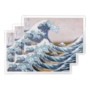 Tsunami Great Wave off Kanagawa Japan by Hokusai Acrylic Tray