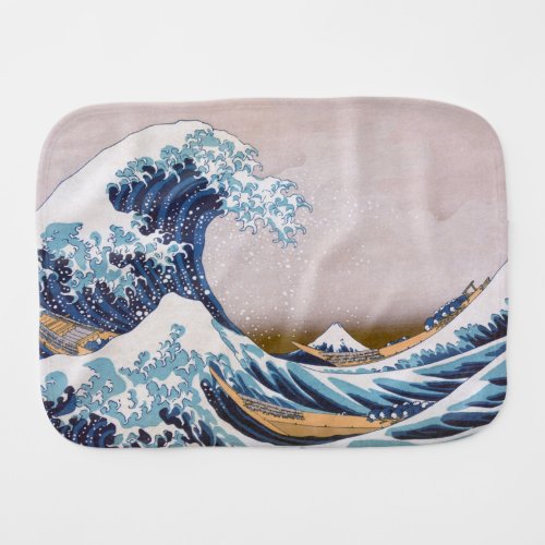 Tsunami Great Wave off Kanagawa Japan by Hokusai Baby Burp Cloth