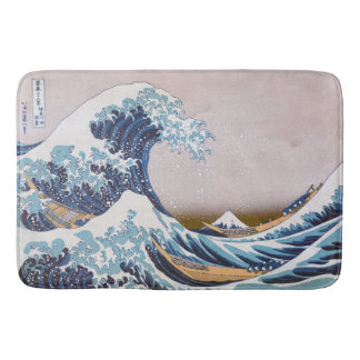 Tsunami Great Wave off Kanagawa Japan by Hokusai Bath Mat