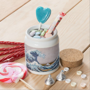 Tsunami Great Wave off Kanagawa Japan by Hokusai Candy Jar