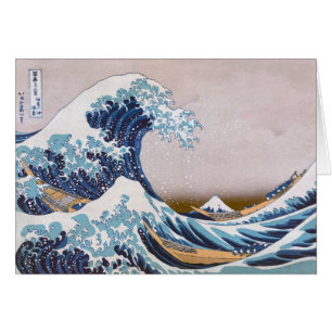 Tsunami Great Wave off Kanagawa Japan by Hokusai Cards