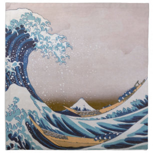Tsunami Great Wave off Kanagawa Japan by Hokusai Cloth Napkin
