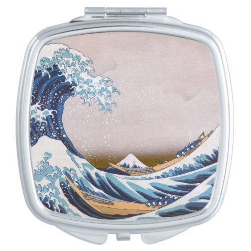 Tsunami Great Wave off Kanagawa Japan by Hokusai Compact Mirror