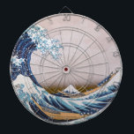 Tsunami Great Wave off Kanagawa Japan by Hokusai Dart Board<br><div class="desc">"The Great Wave off Kanagawa, " also known as "Under the Wave off Kanagawa, " is a captivating woodblock print by the renowned Japanese artist Katsushika Hokusai. Created around 1831, it's part of a series titled "Thirty-six Views of Mount Fuji." The artwork depicts a scene of immense power and contrasting...</div>