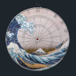 Tsunami Great Wave off Kanagawa Japan by Hokusai Dart Board<br><div class="desc">"The Great Wave off Kanagawa, " also known as "Under the Wave off Kanagawa, " is a captivating woodblock print by the renowned Japanese artist Katsushika Hokusai. Created around 1831, it's part of a series titled "Thirty-six Views of Mount Fuji." The artwork depicts a scene of immense power and contrasting...</div>