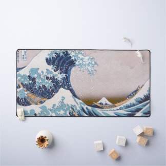 Tsunami Great Wave off Kanagawa Japan by Hokusai Desk Mat