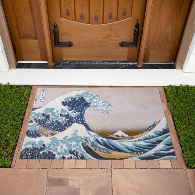 Tsunami Great Wave off Kanagawa Japan by Hokusai Doormat (Outdoor)