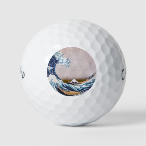 Tsunami Great Wave off Kanagawa Japan by Hokusai Golf Balls